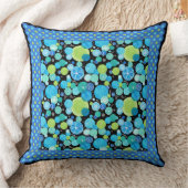 ミックスンマッチパター予測できなン青い月、水玉模様 クッション (ブランケット)