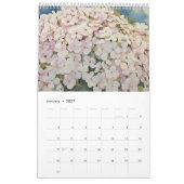 ミックス春の花の絵を描水色1 カレンダー (1月 2027)