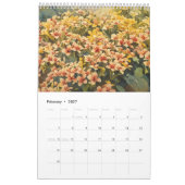 ミックス春の花の絵を描水色2 カレンダー (2月 2027)