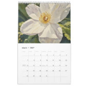 ミックス春の花の絵を描水色3 カレンダー (3月 2027)