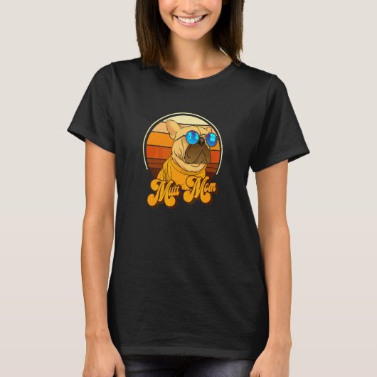 ミックス犬ママ 楽しい犬 12 Tシャツ (正面)