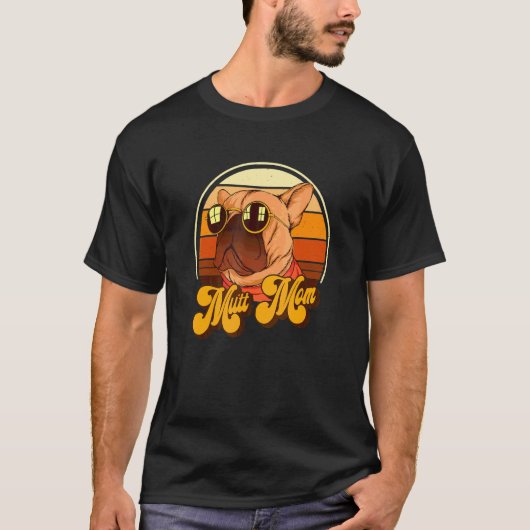 ミックス犬ママ 楽しい犬 5 Tシャツ (正面)