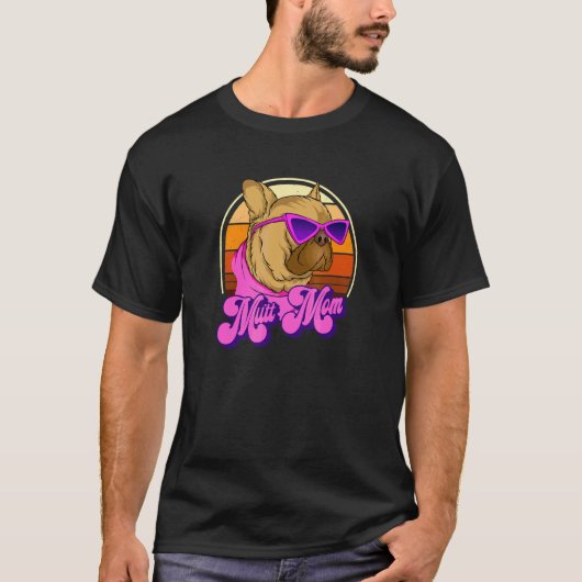 ミックス犬ママ 楽しい犬 9 Tシャツ (正面)
