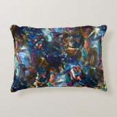 ミックス絵を描カラフルの重なり合うステンドヘビー アクセントクッション (正面)