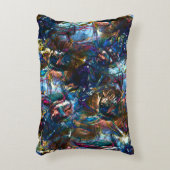 ミックス絵を描カラフルの重なり合うステンドヘビー アクセントクッション (正面(垂直))