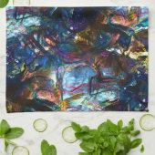 ミックス絵を描カラフルの重なり合うステンドヘビー キッチンタオル (折り畳み)