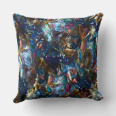 ミックス絵を描カラフルの重なり合うステンドヘビー クッション (裏面)