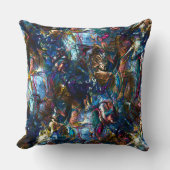 ミックス絵を描カラフルの重なり合うステンドヘビー クッション (正面)