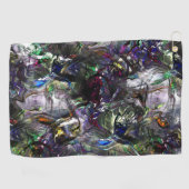 ミックス絵を描カラフルの重なり合うステンドヘビー ゴルフタオル (横)