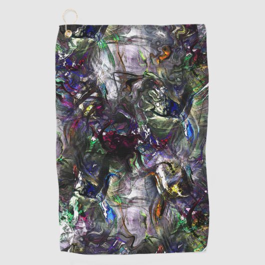 ミックス絵を描カラフルの重なり合うステンドヘビー ゴルフタオル (正面)