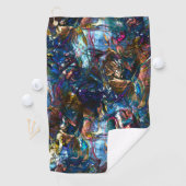 ミックス絵を描カラフルの重なり合うステンドヘビー ゴルフタオル (インサイチュ)