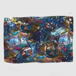 ミックス絵を描カラフルの重なり合うステンドヘビー ゴルフタオル