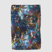 ミックス絵を描カラフルの重なり合うステンドヘビー ゴルフタオル (正面)