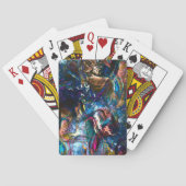 ミックス絵を描カラフルの重なり合うステンドヘビー トランプ (裏面)