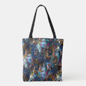 ミックス絵を描カラフルの重なり合うステンドヘビー トートバッグ (裏面)