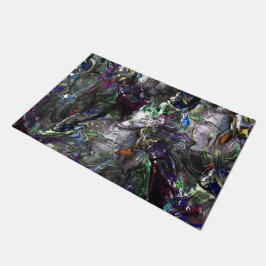 ミックス絵を描カラフルの重なり合うステンドヘビー ドアマット