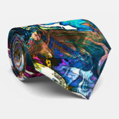 ミックス絵を描カラフルの重なり合うステンドヘビー ネクタイ (ロール)