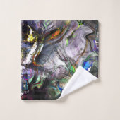 ミックス絵を描カラフルの重なり合うステンドヘビー バスタオルセット (ウォッシュタオル)