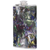 ミックス絵を描カラフルの重なり合うステンドヘビー フラスク (左)