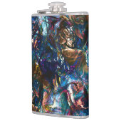 ミックス絵を描カラフルの重なり合うステンドヘビー フラスク (左)