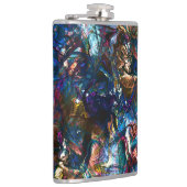 ミックス絵を描カラフルの重なり合うステンドヘビー フラスク (右)