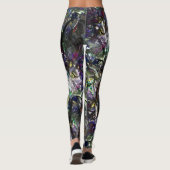 ミックス絵を描カラフルの重なり合うステンドヘビー レギンス (裏面)