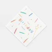 ミックス+マッチろうそく&マッチ誕生日 スタンダードランチョンナプキン (角)