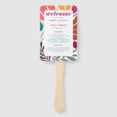 ミックス&マッチレトロ抽象芸術フローラ結婚式 プログラム ハンドファン (正面)