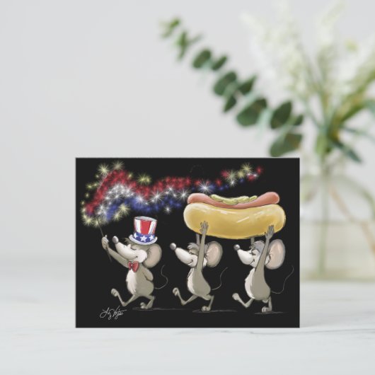 ミック・マック&モエの独立記念日ナイトピクニックポストカード ポストカード (スタンド正面)