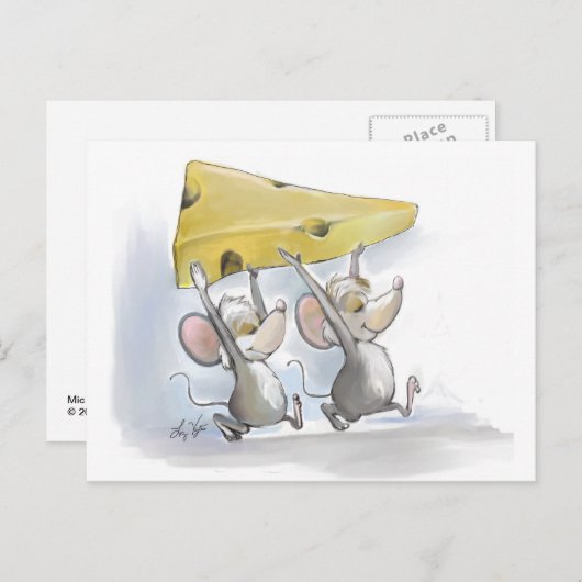 ミック&Macがチーズポストカードを持ち込む ポストカード (正面/裏面)