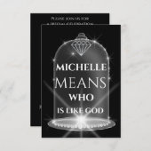 ミッシェルの名前はダイヤモンドの大学院スパークを意味 招待状 (正面/裏面)