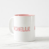 ミッシェル名イン白熱［赤熱］光を放つネオンノベルティ ツートーンマグカップ (正面左)