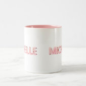 ミッシェル名イン白熱［赤熱］光を放つネオンノベルティ ツートーンマグカップ (中央)