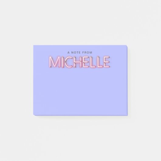 ミッシェル名イン白熱［赤熱］光を放つネオンノベルティ ポストイット (正面)