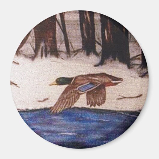 ミッションに参加したマラードアヒル マグネット (正面)