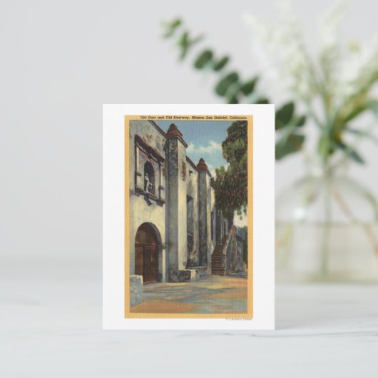 ミッションのドアと階段の表示 ポストカード (スタンド正面)