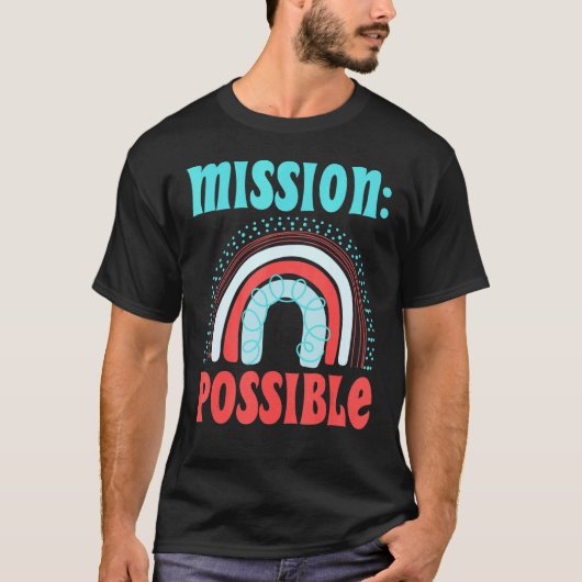 ミッションやる気を起こさせる感動的学校 Tシャツ (正面)