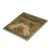 ミッションアールヌーボースタイルフローラ&葉フリーズ タイル (側面)