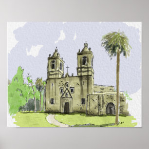 ミッションコンセプシオンサンアントニオテキサス州 ポスター