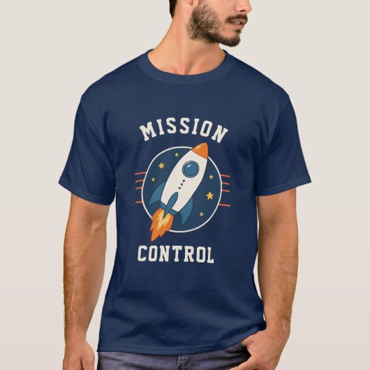 ミッションコントロールロケット宇宙冒険 Tシャツ (正面)