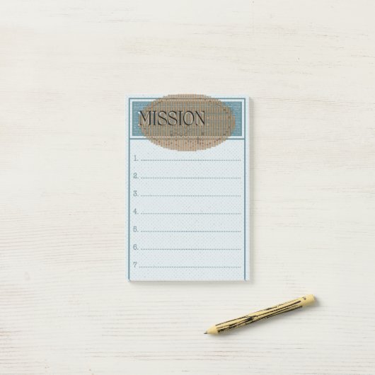 ミッションゴールがノート冊子を投稿 ポストイット (デスク上)