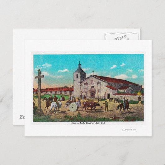 ミッションサンタクララデアシス サンタクララ、カリフォルニア ポストカード (正面/裏面)