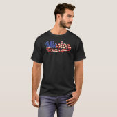 ミッションシティテキサス州米国国旗 Tシャツ (正面フル)