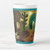 ミッションスペインの南西抽象芸術アート カフェラテマグ (正面)