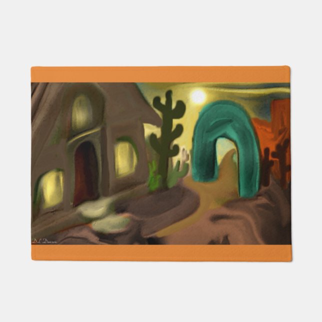 ミッションスペインの南西抽象芸術アート ドアマット (正面)