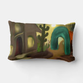 ミッションスペインの南西抽象芸術アート ランバークッション (裏面)