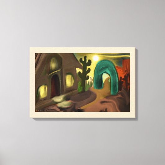 ミッションスペインの抽象芸術アート キャンバスプリント (正面)