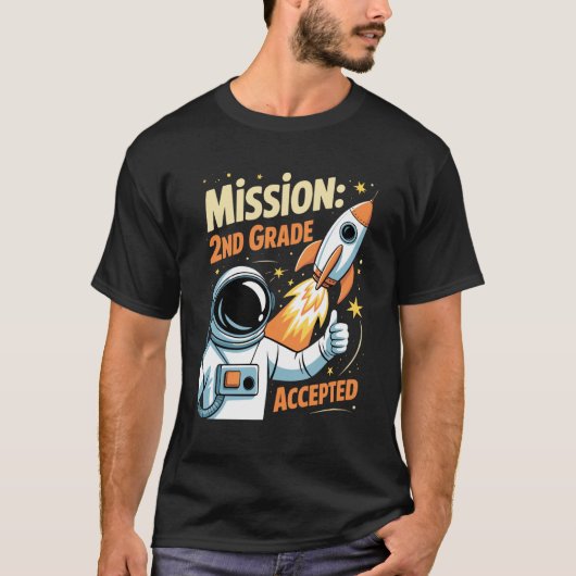 ミッションセカンド2年生受諾宇宙飛行士バックt tシャツ (正面)