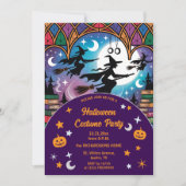 ミッションハロウィーンの衣装を着た魔女パーティー 招待状 (正面)