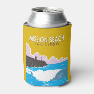 ミッションビーチカリフォルニアトラベルアートヴィンテージ 缶クーラー